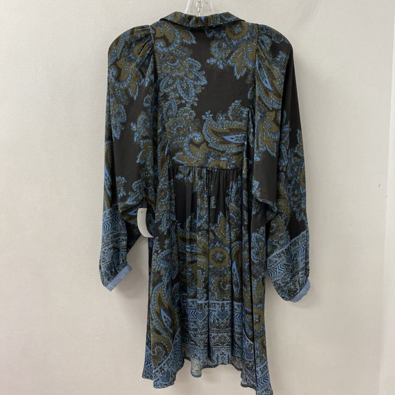 FREE PEOPLE WOMEN'S DRESS olive blue M