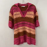 ZARA WOMEN'S SWEATER pink peach brown S/M