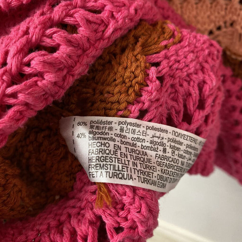 ZARA WOMEN'S SWEATER pink peach brown S/M