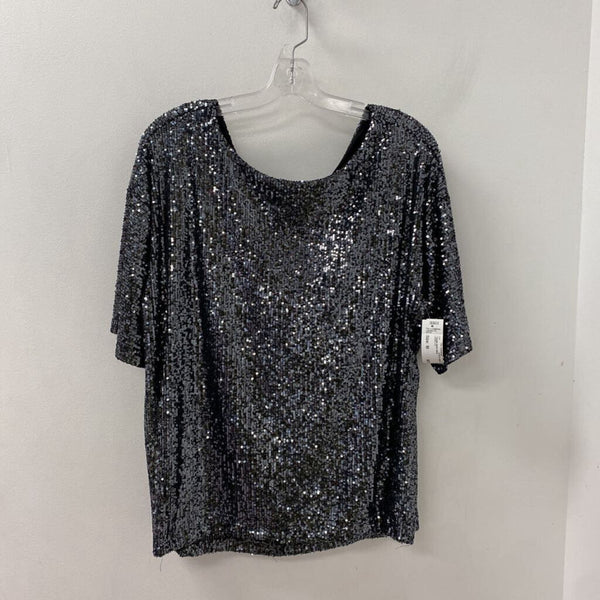 JOSEPH RIBKOFF WOMEN'S TOP black silver 10