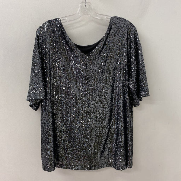 JOSEPH RIBKOFF WOMEN'S TOP black silver 10