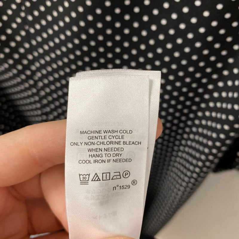 LAUREN WOMEN'S DRESS black white dots 14