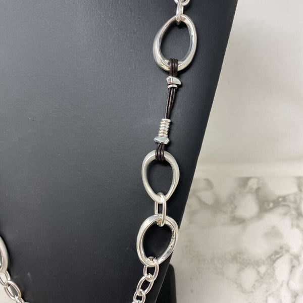 WOMEN'S NECKLACE silver brown