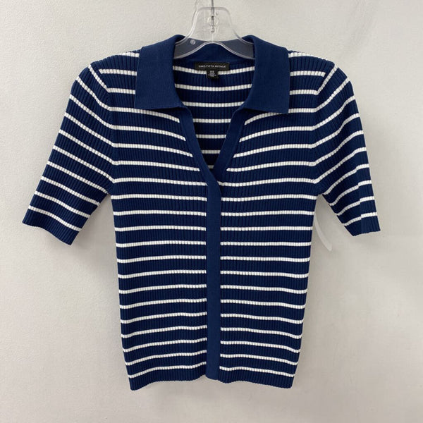 SAKS FIFTH AVE WOMEN'S SWEATER blue white M