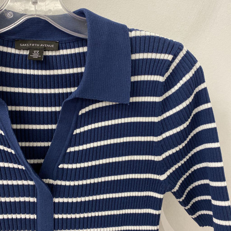 SAKS FIFTH AVE WOMEN'S SWEATER blue white M