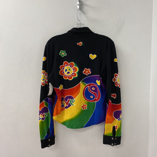 Design by Naomi WOMEN'S TOP black orange multi XL