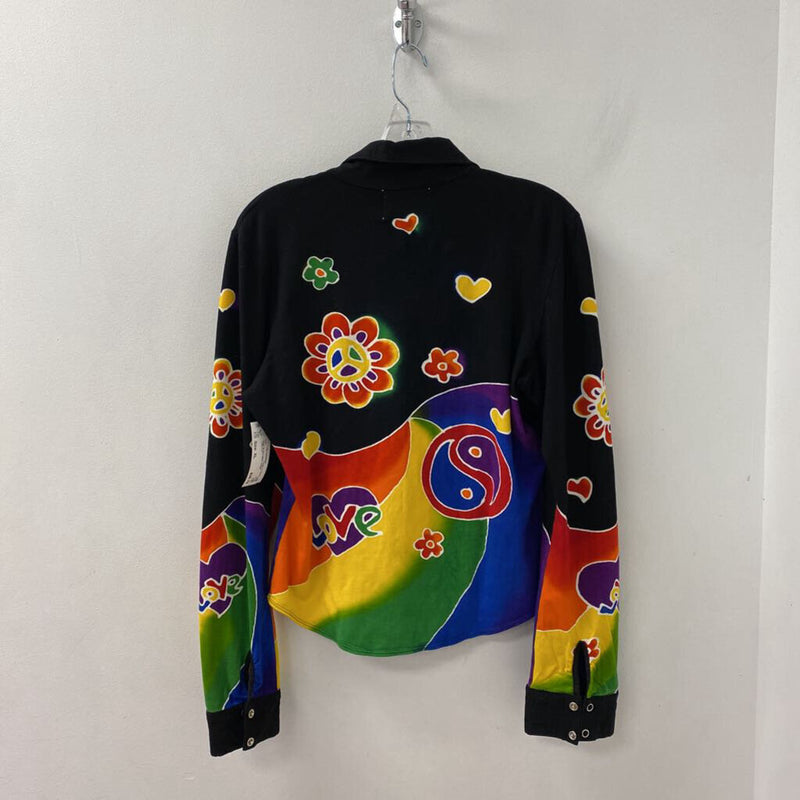 Design by Naomi WOMEN'S TOP black orange multi XL