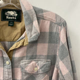 ROOTS WOMEN'S TOP grey pink L