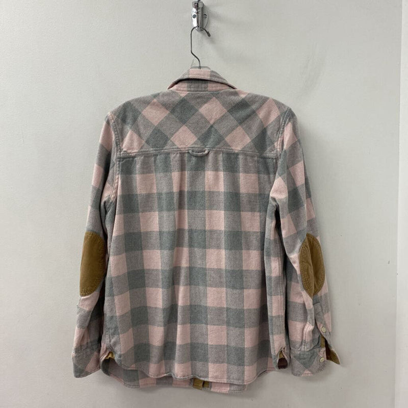 ROOTS WOMEN'S TOP grey pink L