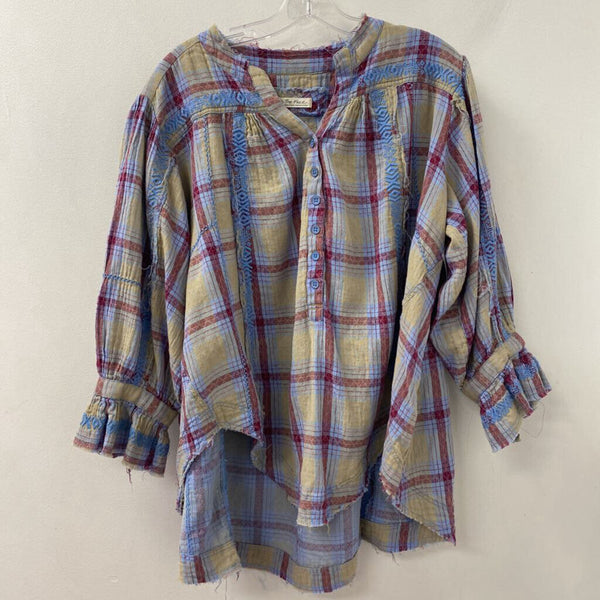 WE THE FREE WOMEN'S TOP blue red beige L