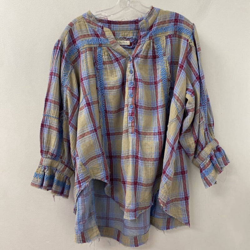 WE THE FREE WOMEN'S TOP blue red beige L