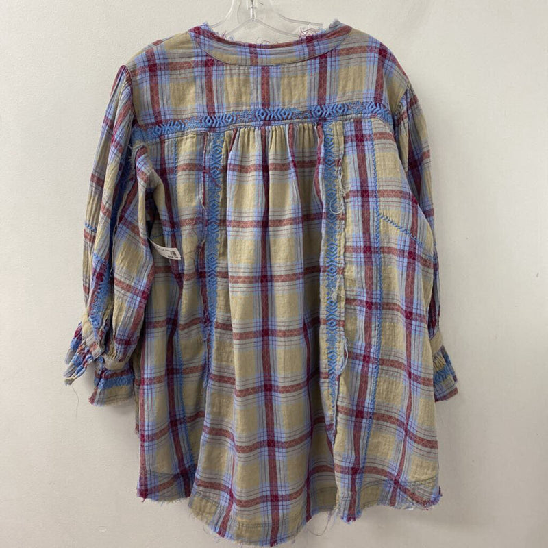 WE THE FREE WOMEN'S TOP blue red beige L