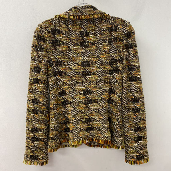 ST JOHN WOMEN'S BLAZER/JACKET green orange black white S