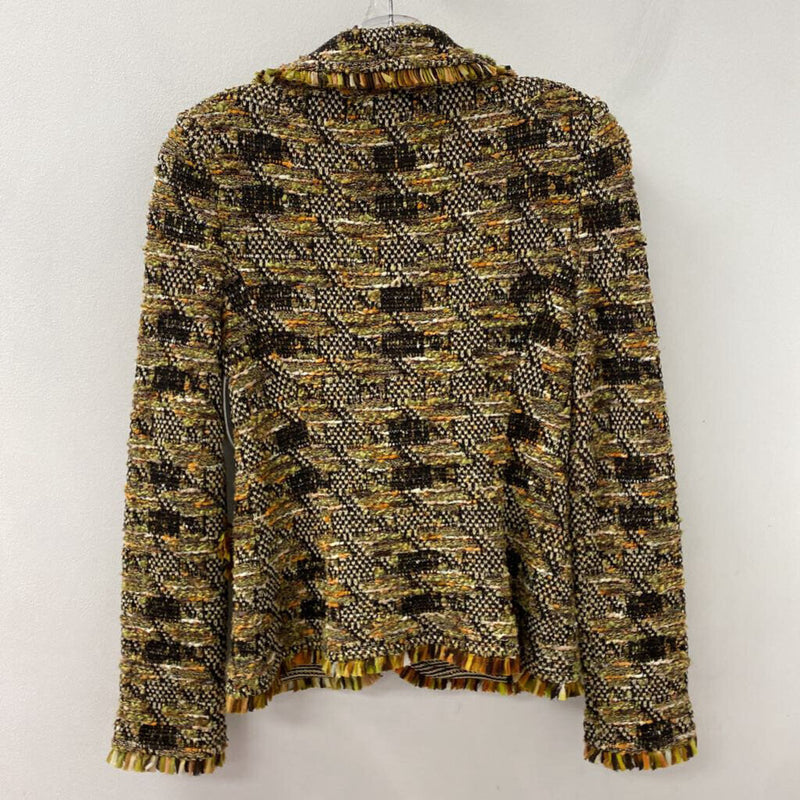 ST JOHN WOMEN'S BLAZER/JACKET green orange black white S