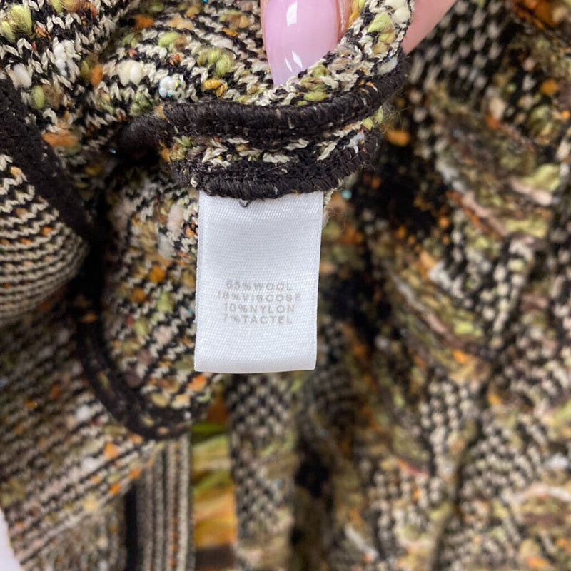 ST JOHN WOMEN'S BLAZER/JACKET green orange black white S