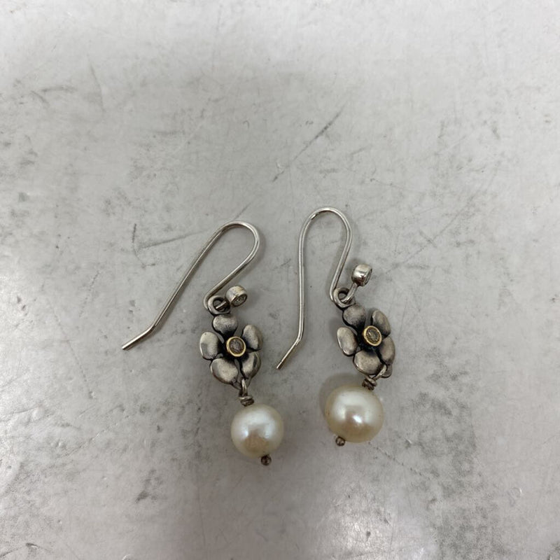 PANDORA WOMEN'S EARRINGS silver white