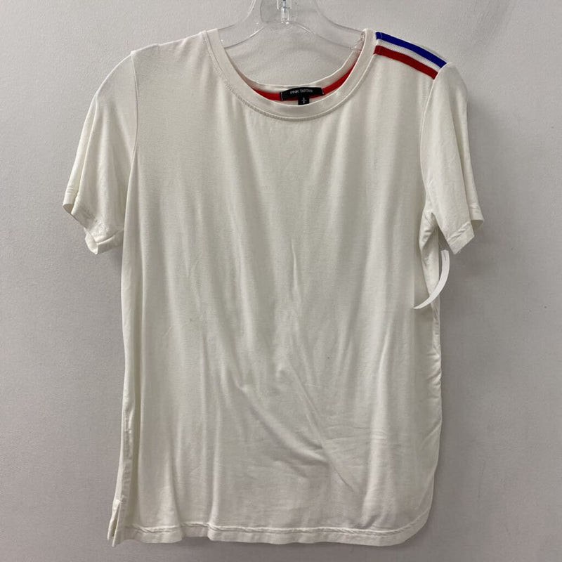 PINK TARTAN WOMEN'S T-SHIRT white red blue S