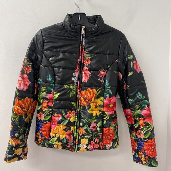 JOHN + JENN WOMEN'S COAT black floral S