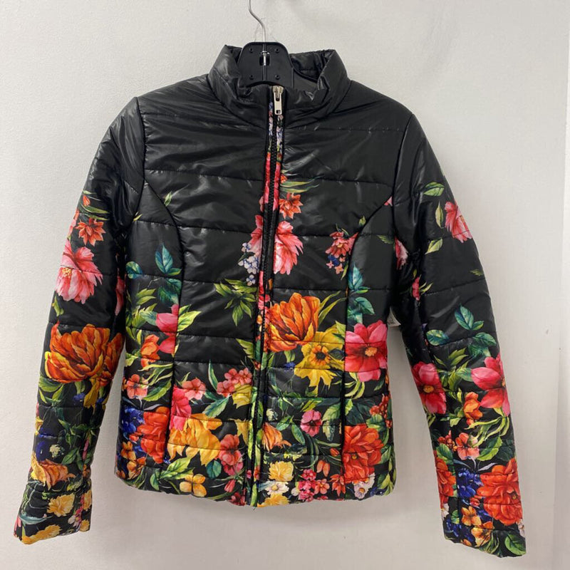 JOHN + JENN WOMEN'S COAT black floral S