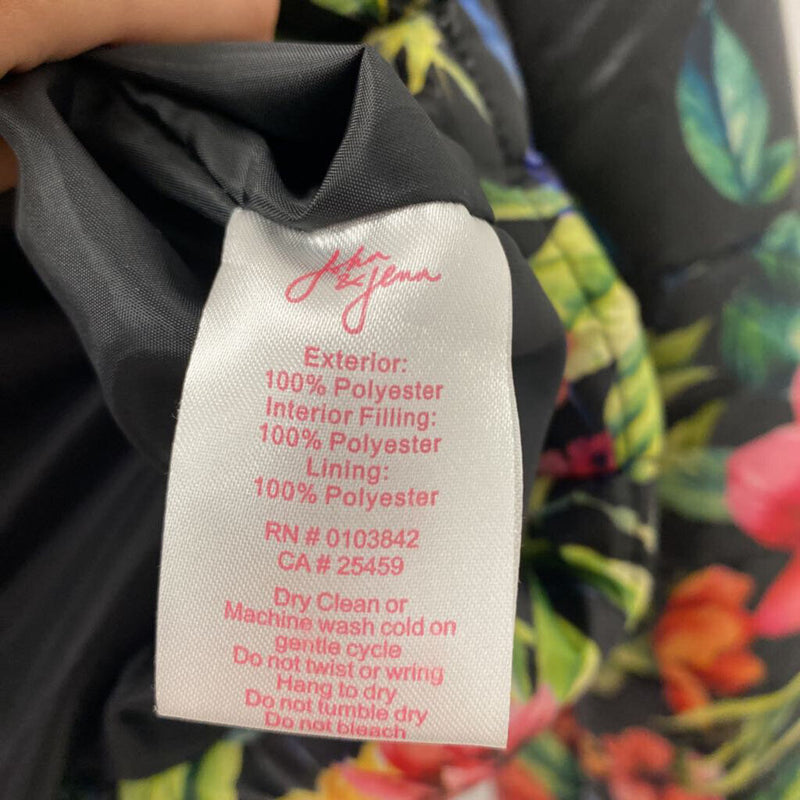 JOHN + JENN WOMEN'S COAT black floral S