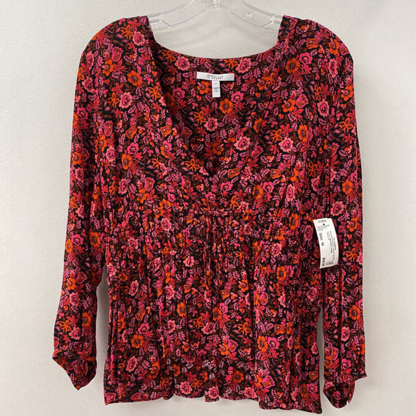 DEREK LAM 10 CROSBY WOMEN'S BLOUSE/SHIRT pink black orange 14