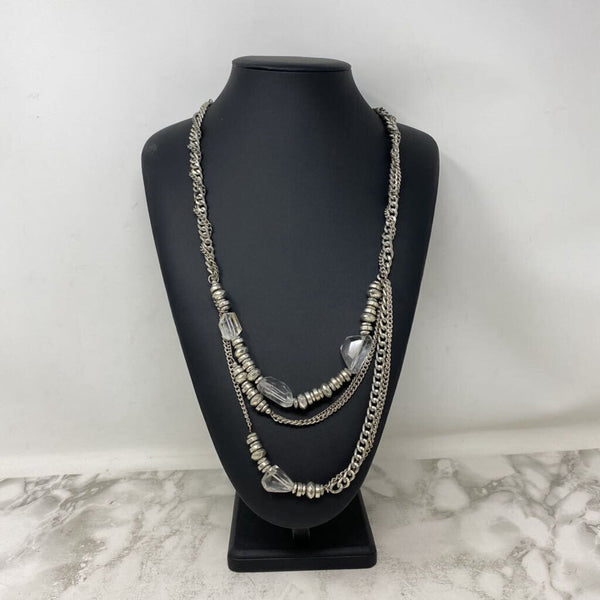 WOMEN'S NECKLACE silver clear