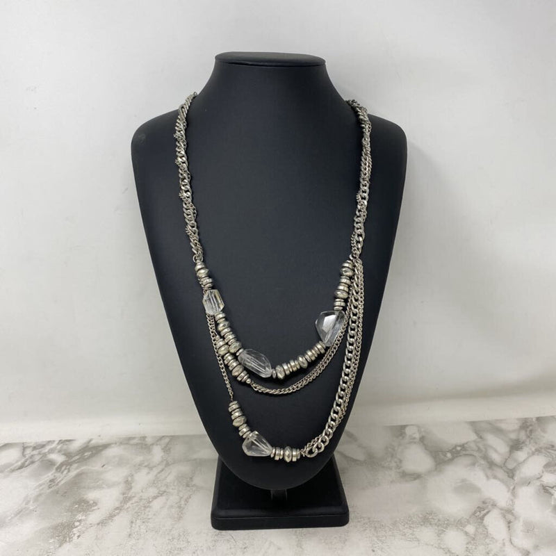 WOMEN'S NECKLACE silver clear