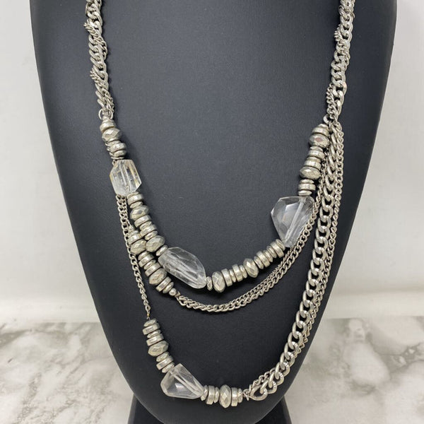 WOMEN'S NECKLACE silver clear