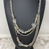 WOMEN'S NECKLACE silver clear