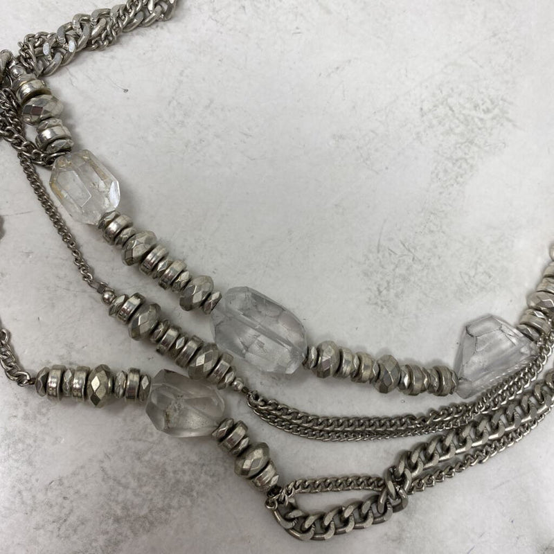 WOMEN'S NECKLACE silver clear