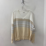 peserico WOMEN'S SWEATER white beige silver L/46
