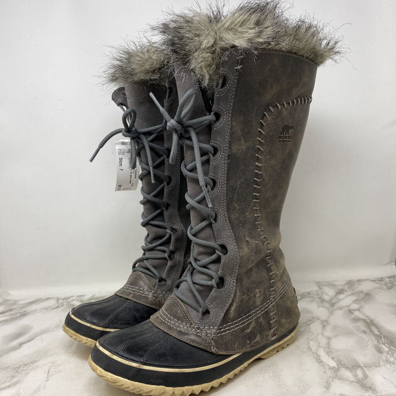 SOREL WOMEN'S BOOTS WINTER grey taupe 7