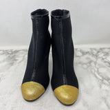 CHANEL WOMEN'S HEELS black gold 40