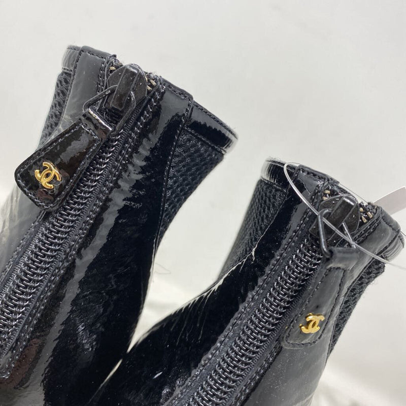 CHANEL WOMEN'S HEELS black gold 40