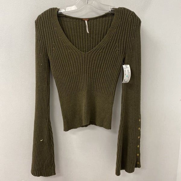 FREE PEOPLE WOMEN'S SWEATER green XS