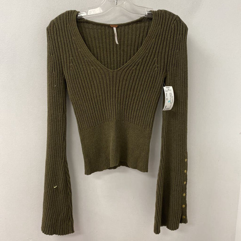 FREE PEOPLE WOMEN'S SWEATER green XS