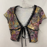 WOMEN'S TOP purple yellow black S