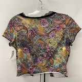 WOMEN'S TOP purple yellow black S