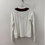 BROOKS BROTHERS WOMEN'S SWEATER white burgundy navy L