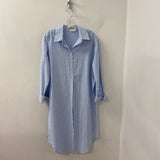 aaron & amber WOMEN'S BLOUSE/SHIRT blue white stripe S