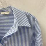 aaron & amber WOMEN'S BLOUSE/SHIRT blue white stripe S