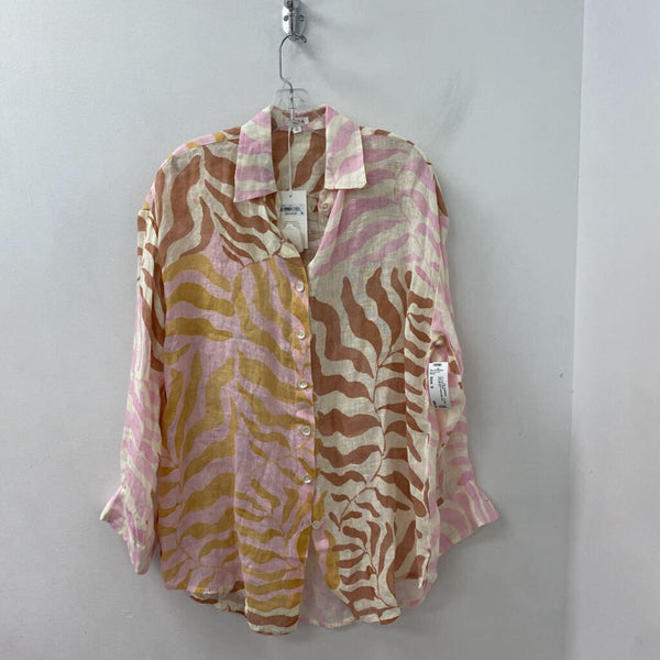 VITAMIN A WOMEN'S BLOUSE/SHIRT cream pink clay S