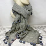 INDABA WOMEN'S SCARF/SHAWL sage grey blue pink