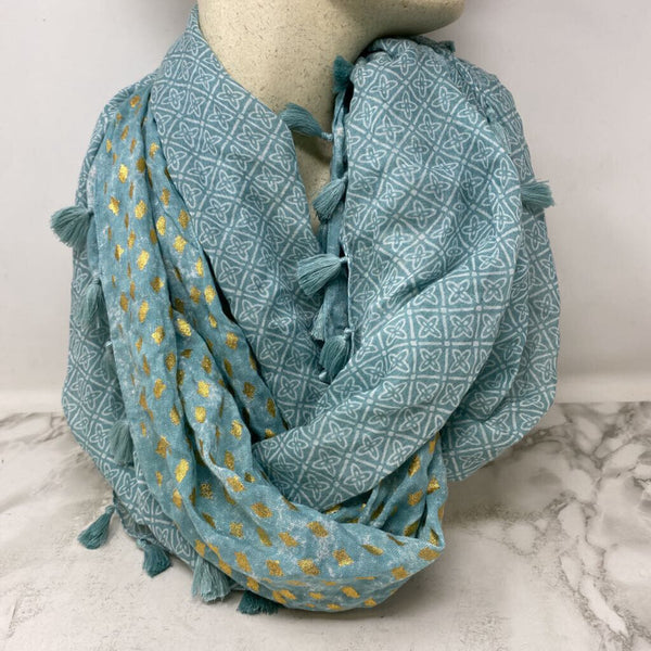 WOMEN'S SCARF/SHAWL aqua gold