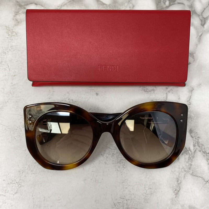 FENDI WOMEN'S SUNGLASSES brown tortoiseshell