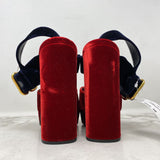 PRADA WOMEN'S HEELS red navy 38