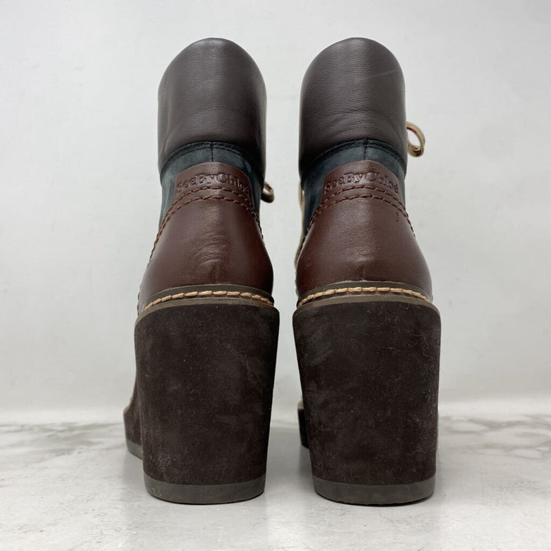 SEE BY CHLOE WOMEN'S BOOTS WINTER brown blue 39