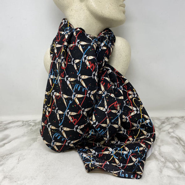 NICOLE MILLER WOMEN'S SCARF/SHAWL black blue red