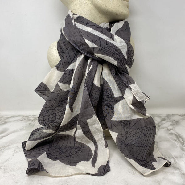 WOMEN'S SCARF/SHAWL white grey