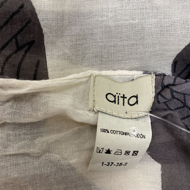WOMEN'S SCARF/SHAWL white grey